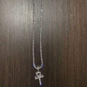 Iced out ankh pendant and chain